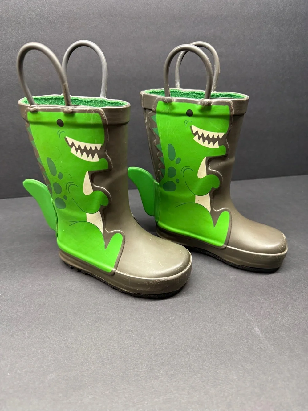 Boots Green Fabric Slip-On rain boots